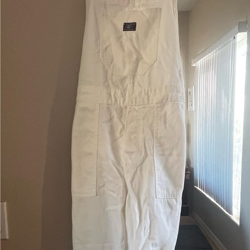 Women's White Denim Overalls